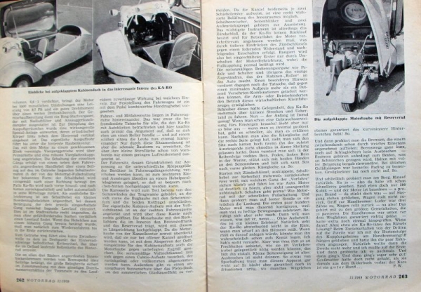 "Motorrad Kleinwagen" Vehicle-Magazine 1959 (3151)